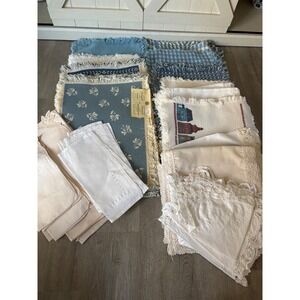 Huge lot of vintage placemats, table runners and cloth napkins